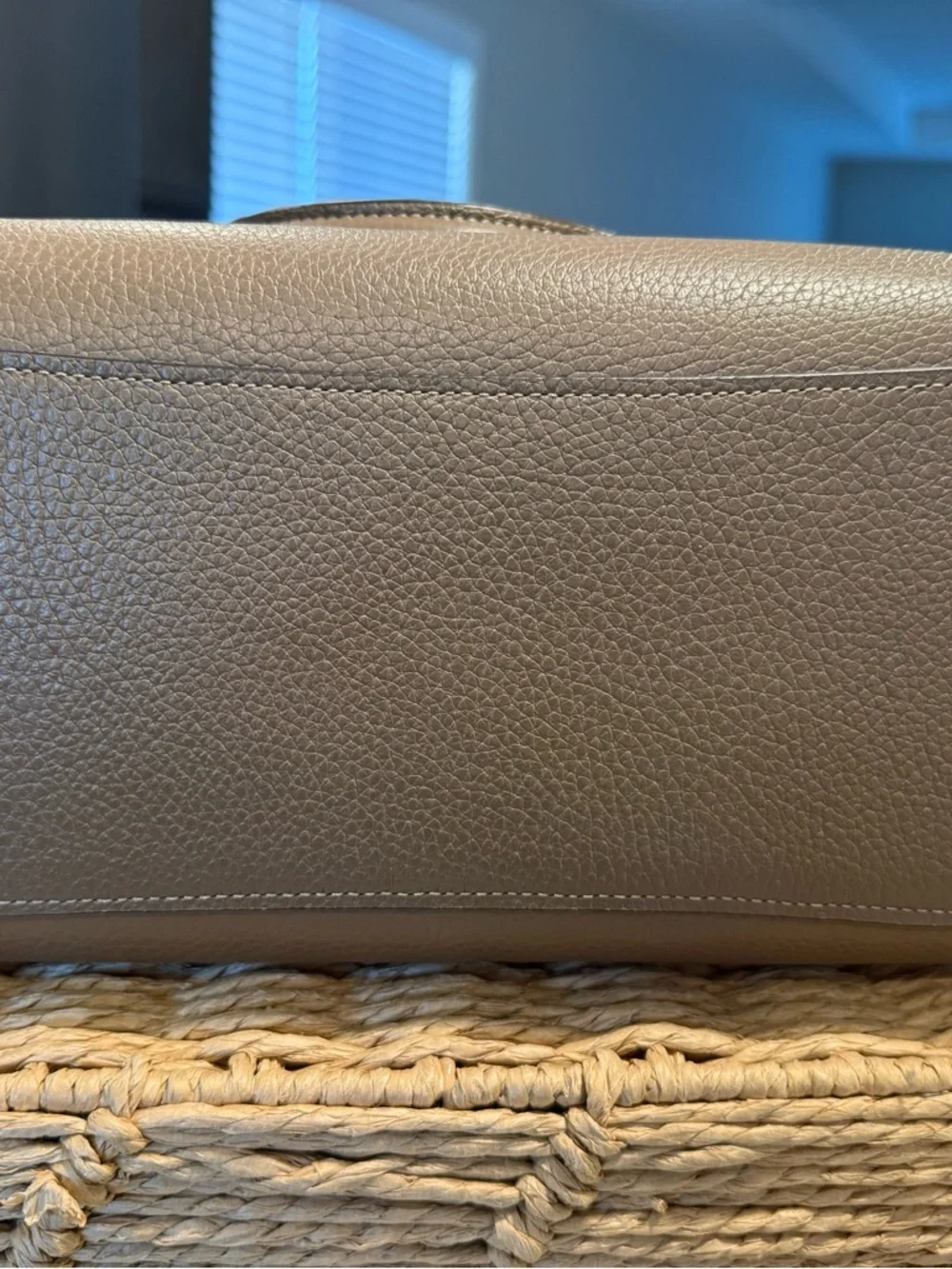 Coach Satchel Top Handle Bag Dark Stone Pebbled Leather Tag Detachable Strap - Picture 4 of 7